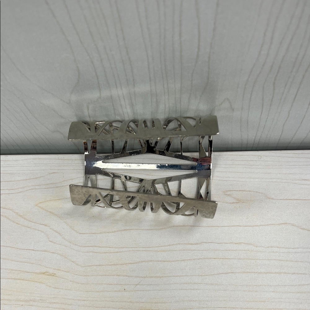 Silver Geometric Cuff Bracelet - Picture 5 of 5